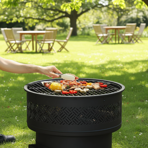 <span class=keywords><strong>Chimenea</strong></span> Redonda Grande <span class=keywords><strong>de</strong></span> Metal para Exteriores, Brasero <span class=keywords><strong>de</strong></span> Acero Resistente a la Intemperie, Brasero para Patio, Jardín, Fiestas y Entretenimiento - Product Image 3