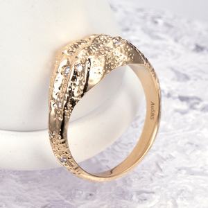 Anillo de Joyería para Mujer Messi, Oro Sólido de 14k con Diamante Natural, Estilo Vintage - Product Image 4