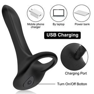 Kotak Khusus Gratis - Vibrator Penis Pasangan Dengan Cincin Ereksi Tahan Lama Stimulasi Puting Vagina Klitoris Pijat Orgasme - Product Image 5