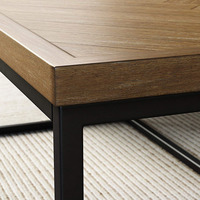 Table basse industrielle minimaliste longue et étroite de Chine moderne Meubles de chambre à coucher de salon en bois et en métal avec matériau en fer
