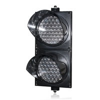 Lampu Lalu Lintas LED BBM Bertenaga Listrik, Material PC, Sinyal Cerdas Merah Hijau, Persimpangan Jalan Horizontal Vertikal Portabel 200mm