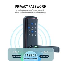 Produit le plus vendu - Serrure de porte intelligente en bois ultra-fine, étanche, avec écran tactile, mot de passe, TuYa Wifi, carte RFID et clé