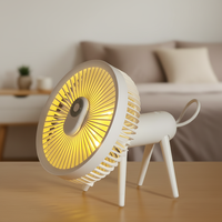 Mini ventilateur de table portable rechargeable USB LED pour bureau et plafond, avec fonction de refroidissement électronique