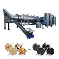 Four industriel continu de carbonisation de sciure de bambou et de balles de riz pour la production de poudre de charbon de bois de haute qualité