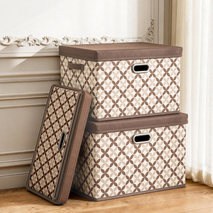 Clothing Organizer <b>Storage</b> Box With Lid Large Capacity Foldable Rectangular Dustproof Household <b>Clothes</b> <b>Storage</b> Container - Product Image 2