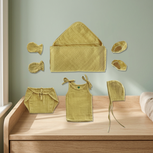 Ensemble de vêtements pour bébé bio naturel, haut sans manches à nouer devant et short, ensemble langot Puresun, design personnalisé gratuit, bretelles pour tout-petit - Product Image 3