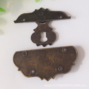 Serrure de meuble sans clé en alliage de style antique 76x58mm pour boîte en bois - Product Image 4