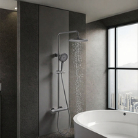 Système de douche thermostatique de luxe pour appartement intelligent, affichage numérique, mitigeur eau chaude et froide en laiton et céramique, jet de pluie doux