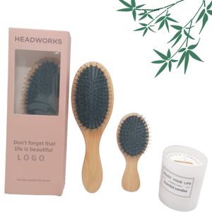 Cepillo de pelo de madera de bambú personalizable con tipo láser Uso en el hogar Cojín de aire Jabalí Peine de cerdas a granel - Product Image 6