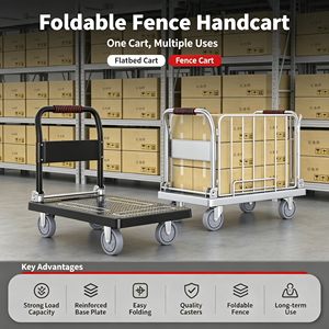 Foldable Hand Truck 220 Lb Load Lightweight Build Easy Carry Space Saving Portable Folding <b>Trolley</b> For Moving Value Pack - Product Image 3