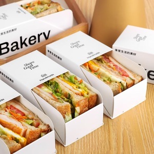 Bán buôn tùy chỉnh thức ăn nhanh bao bì bánh <span class=keywords><strong>sandwich</strong></span> hộp bánh hộp dễ dàng mang theo hộp lưu trữ thực phẩm - Product Image 1