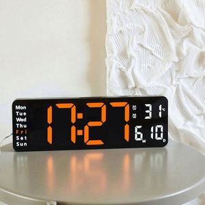 Réveil numérique à quartz de 7 pouces avec minuterie de sommeil, télécommande, affichage LED, calendrier, bureau, noir - Product Image 2