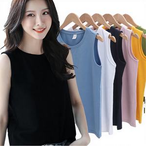 Débardeurs en coton sans manches pour femmes avec logo personnalisé, style basique sexy, coupe courte, en tissu tricoté, taille L, pour le sport, la gym, le yoga, style vintage 3D - Product Image 4