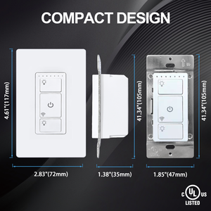 Interrupteur mural intelligent à 2 canaux, contrôle indépendant de plusieurs lampes, <span class=keywords><strong>polycarbonate</strong></span> ignifuge, <span class=keywords><strong>plaque</strong></span> murale standard américaine - Product Image 4