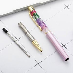 Stylo bille créatif DIY à fleurs séchées et spécimens végétaux, style japonais et coréen, à base d'huile, pour la création de boules de fleurs - Product Image 4