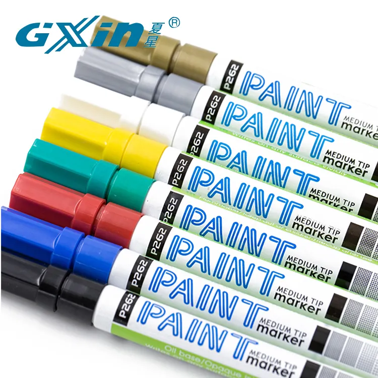 GXIN P-262 شعبية المهنية النفط القائمة الاكريليك طلاء السيارات قلم تحديد للجدران الخشب النسيج