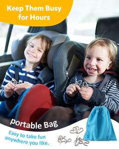 Ensemble de 16 puzzles en fil métallique avec pochette, <span class=keywords><strong>casse</strong></span>-tête, test de QI, déverrouillage de liens en fer, jeu d'interverrouillage, anneau magique chinois - Product Image 5