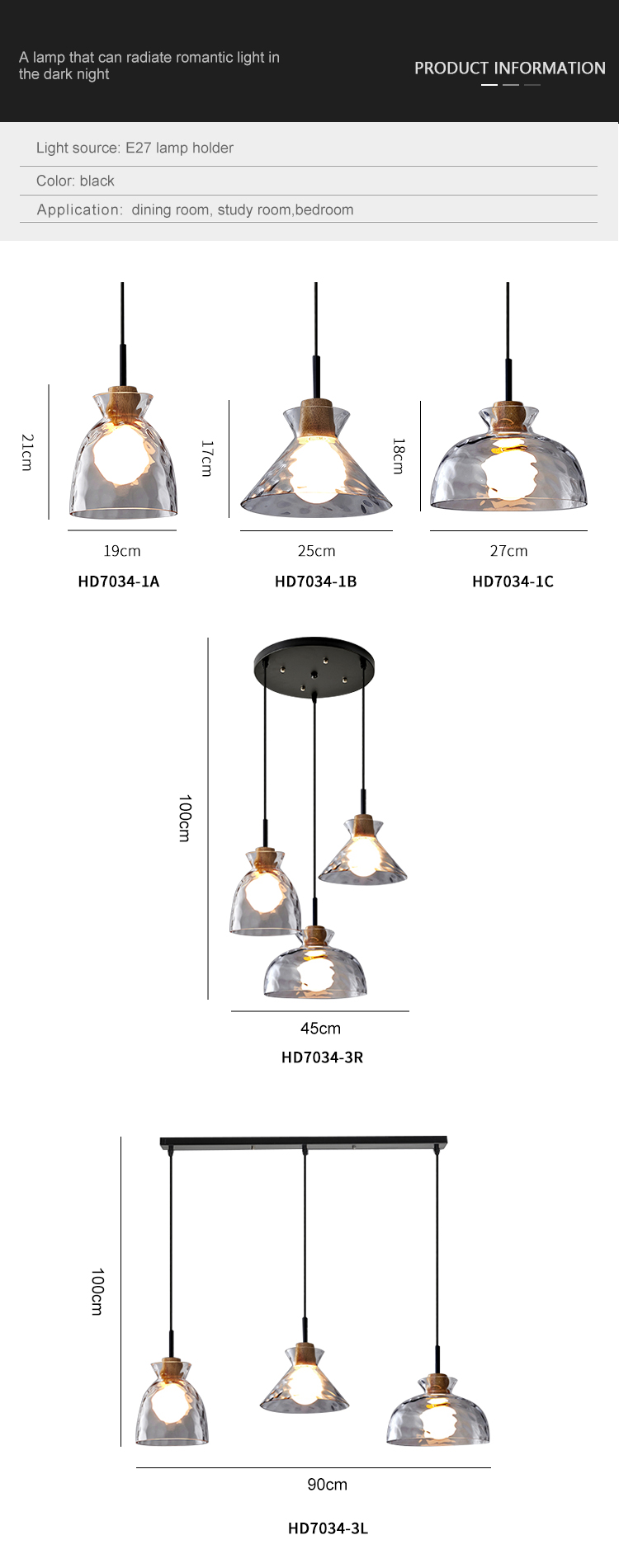 Factory Wholesale Price Decoration Shop Home Restaurant Modern Glass Chandelier Pendant Light