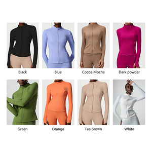 Blouson bombardier transfrontalier d'exercice extensible de <span class=keywords><strong>grande</strong></span> <span class=keywords><strong>taille</strong></span> pour femmes motif floral cachemire lavé fermeture éclair à manches longues Logo avant - Product Image 2