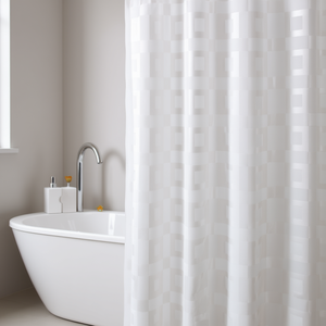 Cortina de Ducha de Tela DAMA 240x200 Cm con Patrón Geométrico para Baño - Product Image 3