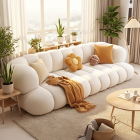 Sofá Seccional en Forma de L con Estructura de Pino, Moderno, Antiarañazos para Gatos, de Cuero Estilo Crema, para Apartamentos Pequeños, Sala de Estar, Almacén, Parque