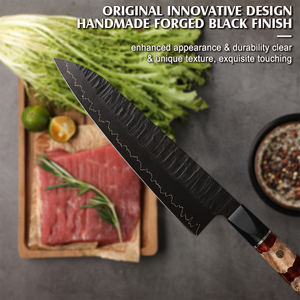 Juego de Cuchillos de Chef Japoneses Forjados a Mano en Negro <span class=keywords><strong>San</strong></span> <span class=keywords><strong>Mai</strong></span> VG10 en Caja de Regalo Juego de Cuchillos de Cocina con Logo Personalizado - Product Image 4