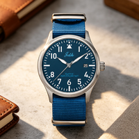 Montre de sport de luxe pour homme à mouvement quartz Chenlong, bracelet en nylon souple et cuir, affichage à aiguilles, grand cadran, date