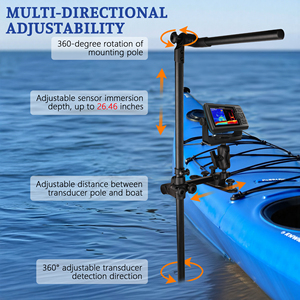 Soporte de Aluminio Ajustable 360° Velpaw Upgrade para Transductor de Sonda de Pesca, Montaje en Poste para Barco o Kayak, con Perforación - Product Image 5