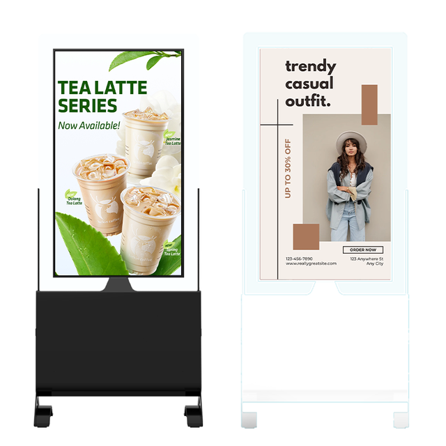 Double Sided Kiosk LCD Digital Signage Advertising Dual Screens Indoor Floor Stand Retail Store Wayfinding Elevator Display