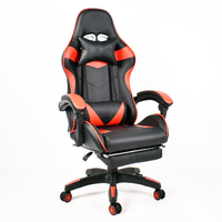 Chaise PC ergonomique pivotante réglable en hauteur Chaises de jeu inclinables en cuir avec repose-pieds