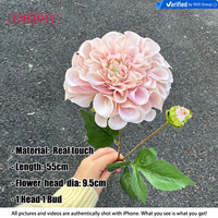 Bunga Dahlia Buatan DC193 Real Touch Moisturizing Warna Pink, Bunga Palsu untuk Dekorasi Pernikahan & Rumah