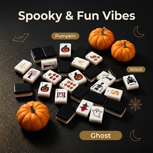 Juego de Mahjong Americano Personalizado de Halloween, Ecológico y Duradero, con Diseño de Calabaza Espeluznante, 160 Fichas de Mahjong Acrílicas, Juego de Mesa para Fiestas - Product Image 5