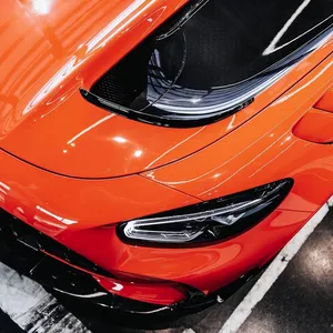 2022 New Trend Vehicle DIY Body Wrap 6.5 Mil PVC Metallic Dark Orange shiny Vinyl Car