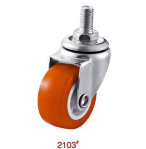 Orange Lenkrollen mit Bremse und Gewindeschutz aus <span class=keywords><strong>Nylon</strong></span> für Möbel und Vitrinen Einkaufsräder - Product Image 1