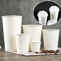 Gobelet en papier kraft à paroi simple, recyclable, de qualité alimentaire, jetable, 6oz 8oz 12oz 16oz 20oz, avec logo personnalisé, pour café chaud, avec couvercle
