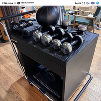 Équipement de gym de luxe en bois : Ensembles d'haltères, appareils de fitness en cuir et bois, équipement sportif tout-en-un pour salle de sport