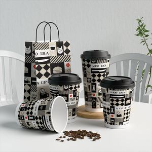 Sacs en papier kraft biodégradables personnalisés avec votre logo pour café à emporter - Product Image 3