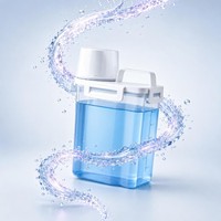 Seau distributeur de lessive en PP sans BPA, transparent, avec couvercle à clapet et poignée pour le rangement domestique
