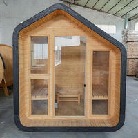 Sauna électrique extérieur en cèdre rouge en forme de cube avec poêle à vapeur sèche pour 4 personnes, bienfaits pour la santé