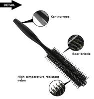 Brosse à cheveux ronde en bois à poils de sanglier haute résistance, antistatique, avec logo personnalisé – Prix