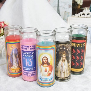 <span class=keywords><strong>Bougies</strong></span> divinatoires en verre, 7 couleurs, non parfumées, 50 pièces, prière fantastique, <span class=keywords><strong>bougies</strong></span> faites à la main - Product Image 6