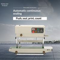 Machine de scellage continu entièrement automatique FR-880LW en acier inoxydable pour sachets de biscuits, chips, sachets en aluminium et sachets kraft avec fonction de comptage