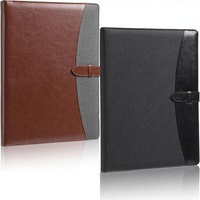 Portafolio de Cuero PU Premium A4 con 3 Anillas, Diseño Multibolsillos, Organizador de Documentos Ejecutivo para Viajes de Negocios con Logotipo