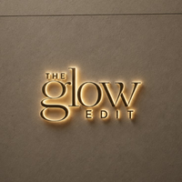 Enseigne murale personnalisée en métal doré 3D avec lettres en relief pour réception, enseigne lumineuse LED en métal pour intérieur/extérieur