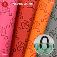 Cuir artificiel en PVC à motif de fleurs Matériaux en cuir gaufré pour boîtes portefeuille Sacs décoratifs Meubles élastiques