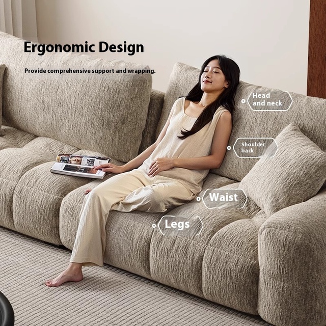 High-Quality Texture Italian Luxury Fabric Modular Sofa Set Italian Luxury Fabric Attribute Suitable for Living Room