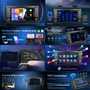 Podofo 2Din pour Volkswagen/Touareg/Transporter 7'' <span class=keywords><strong>Autoradio</strong></span> Android 2+64G Carplay/Android Auto sans fil GPS/WiFi/USB OEM - Product Image 2