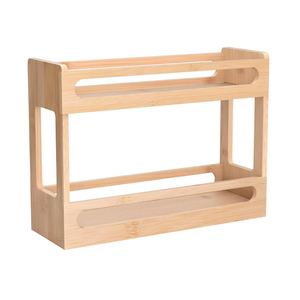 Étagère à épices coulissante à double niveau en bambou extensible avec design multifonctionnel pour <span class=keywords><strong>placard</strong></span> et armoire de cuisine - Product Image 3