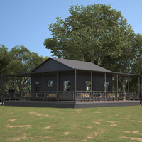 2025 Gran Venta al por Mayor Casa Contenedor Expandible de Doble Ala Plegable de 20 Pies, Mini Casa Villa, Diseño Moderno de Mediados de Siglo, Ignífuga
