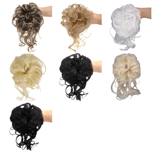 Elegantes <span class=keywords><strong>moño</strong></span> de extensiones de <span class=keywords><strong>pelo</strong></span> súper <span class=keywords><strong>largo</strong></span> <span class=keywords><strong>moño</strong></span> rizado ondulado postizos Scrunchies de <span class=keywords><strong>pelo</strong></span> <span class=keywords><strong>con</strong></span> banda de Goma elástica - Product Image 3